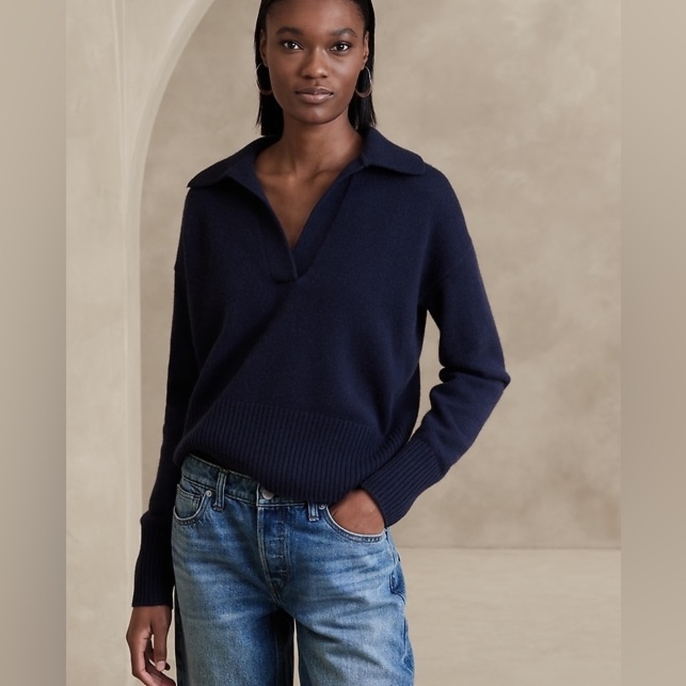 Banana Republic Dark Blue Polo Sweater